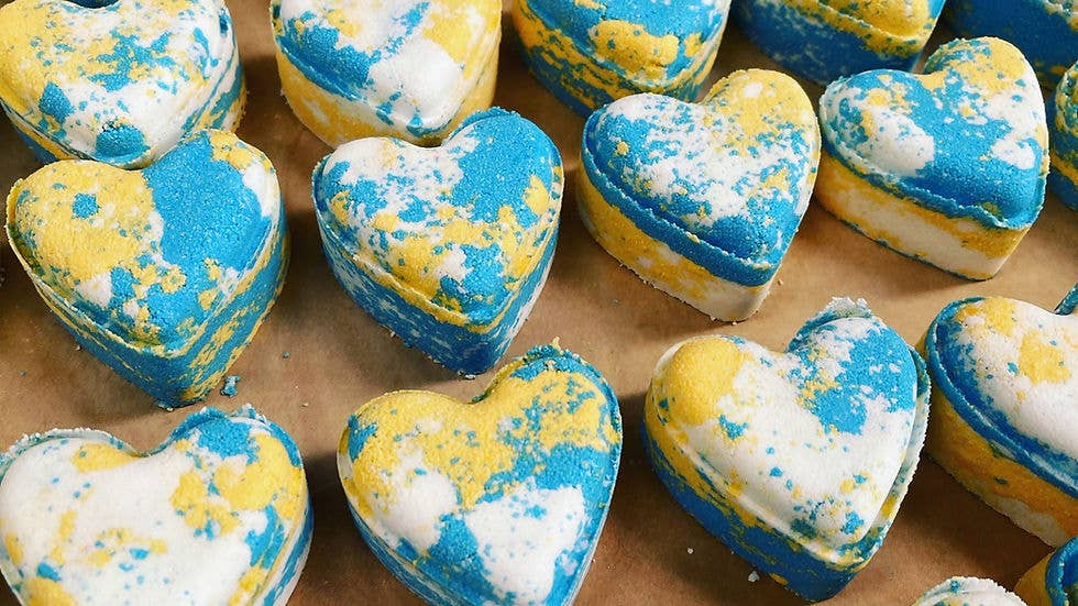 Heart bath bombs