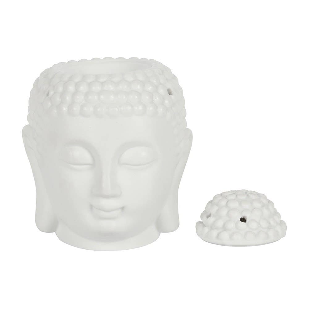 White Buddha Head Oil Burner and Wax Warmer