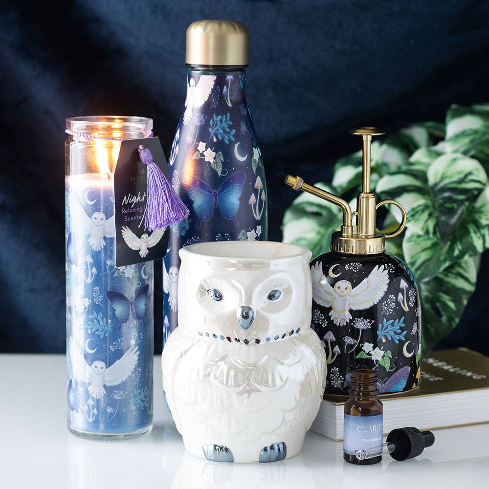 Iridescent Owl Oil Burner and Wax Warmer