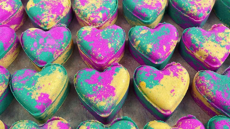 Heart bath bombs