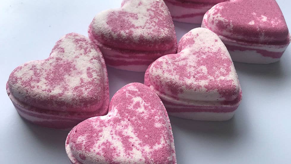 Heart bath bombs